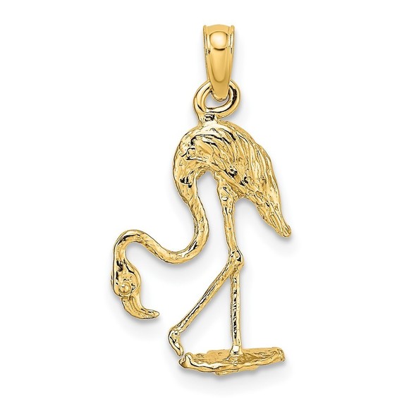 10K 3-D Textured Flamingo Charm,All Products : American Fashion Style Bags On Sale 10K 3-D Textured Flamingo Charm,All Products : American Fashion Style Bags On Sale